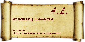 Aradszky Levente névjegykártya